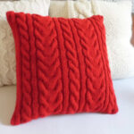 pillow on the needles red