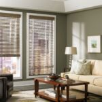 wooden blinds in the living room