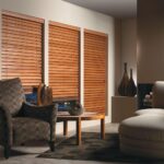 wooden blinds in the bedroom