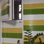 blinds green striped