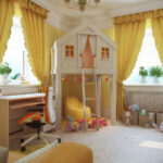 yellow curtains decoration