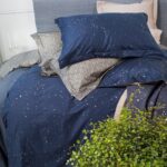 navy blue satin bedding