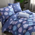 blue satin bedding