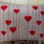 decorative pillow with hearts