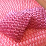 decorative pillow pink with puffs