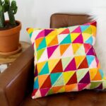 decorative pillow with triangles