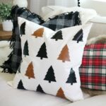 decorative pillow with Christmas trees