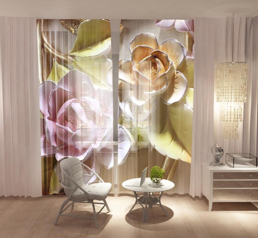 photo curtain in the hall