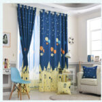 blue and yellow curtains for the nursery