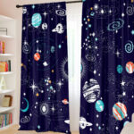 curtains galaxy for boy's room