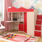 loft bed with work table decor ideas