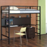 loft bed with work table photo design