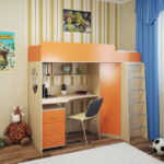 loft bed with work table decor