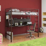 loft bed with work table photo design