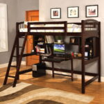 loft bed with work table interior