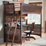 loft bed with work table photo interior