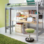 loft bed with work table decor photo