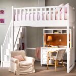 loft bed with working area photo decoration