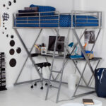 loft bed with working area photo decoration