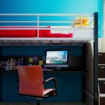 loft bed with working area photo decoration