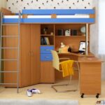 loft bed with work desk overview