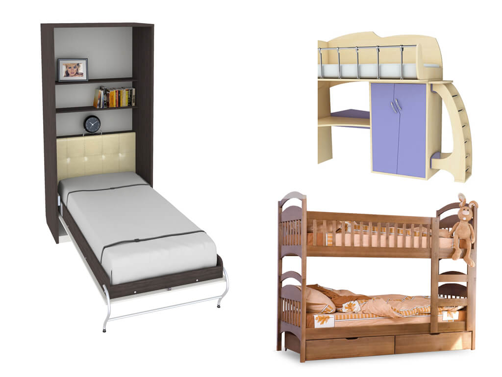 variety of transformable beds