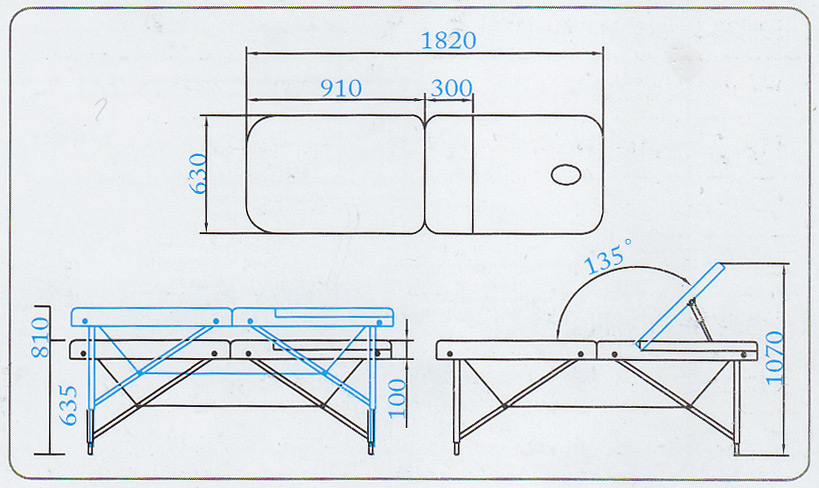 massage table drawing