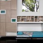 folding bed built into the wardrobe design ideas