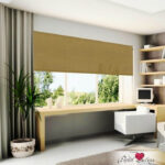 roller blinds with curtains photo