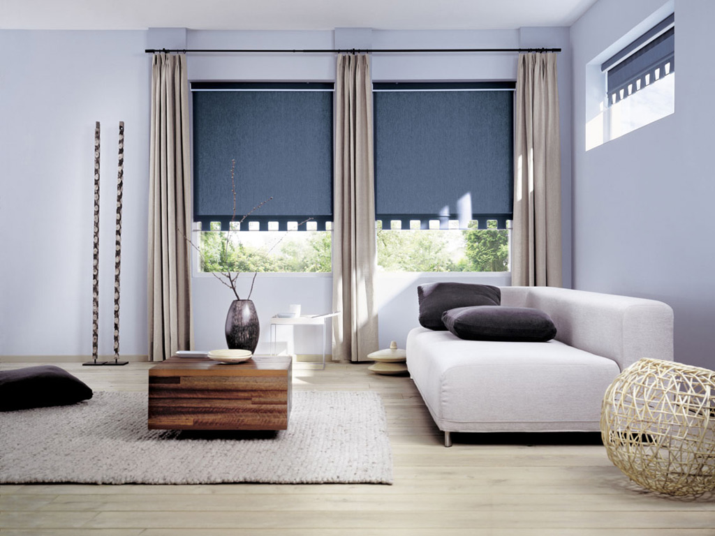 roller blinds with curtains