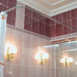 bar for curtains in the bathroom design photo