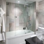 glass bathroom curtain design ideas