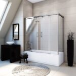 glass bathroom curtain design ideas