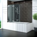 curtain for bathroom made of glass photo design