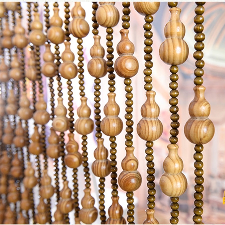 curtains made of wooden beads