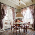 curtains in a country house interior