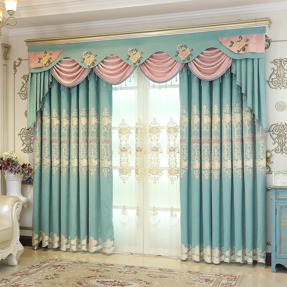 colored curtains in the living room