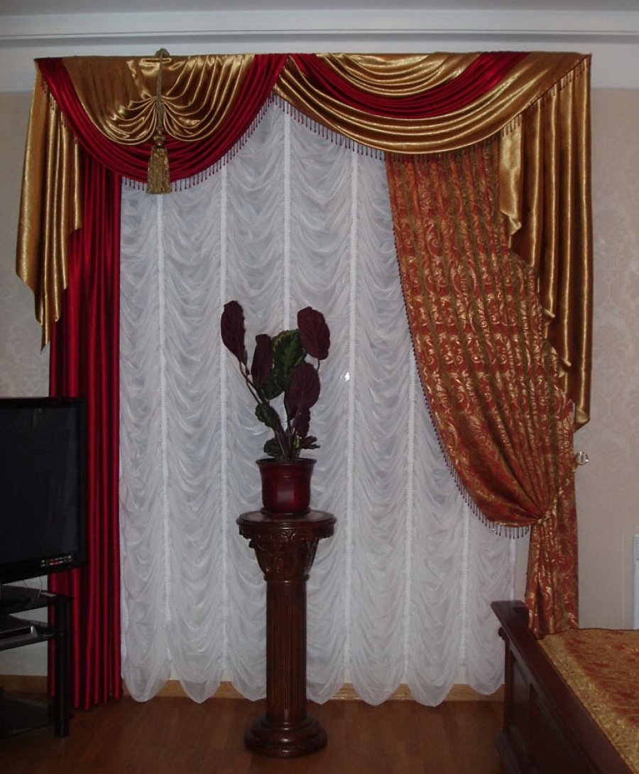 french curtains in the living room