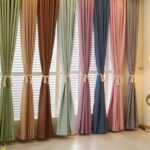 curtains in the living room multicolored