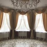 semicircular curtains in the living room