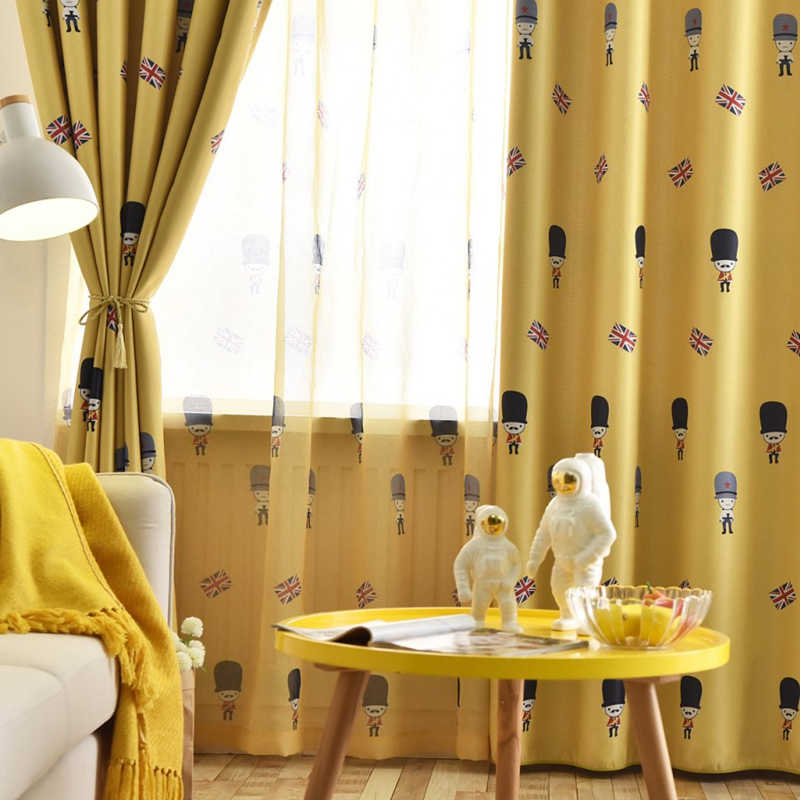 yellow curtains for boy