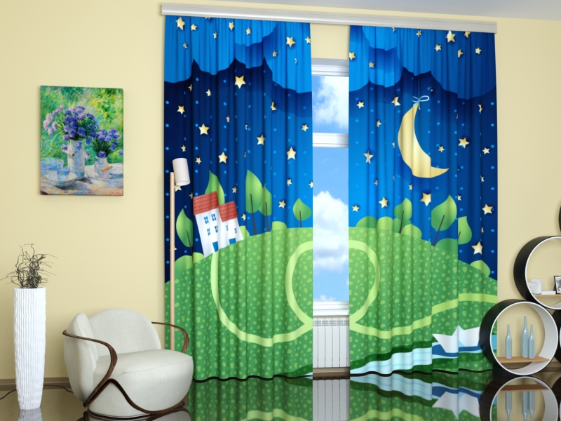 photo curtains for children's room