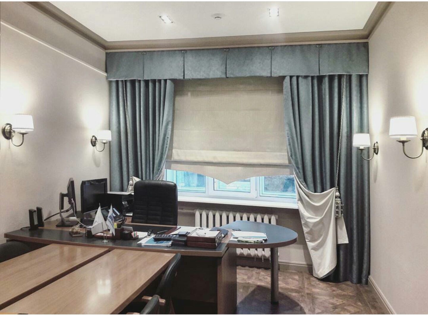 curtains in the office interior design