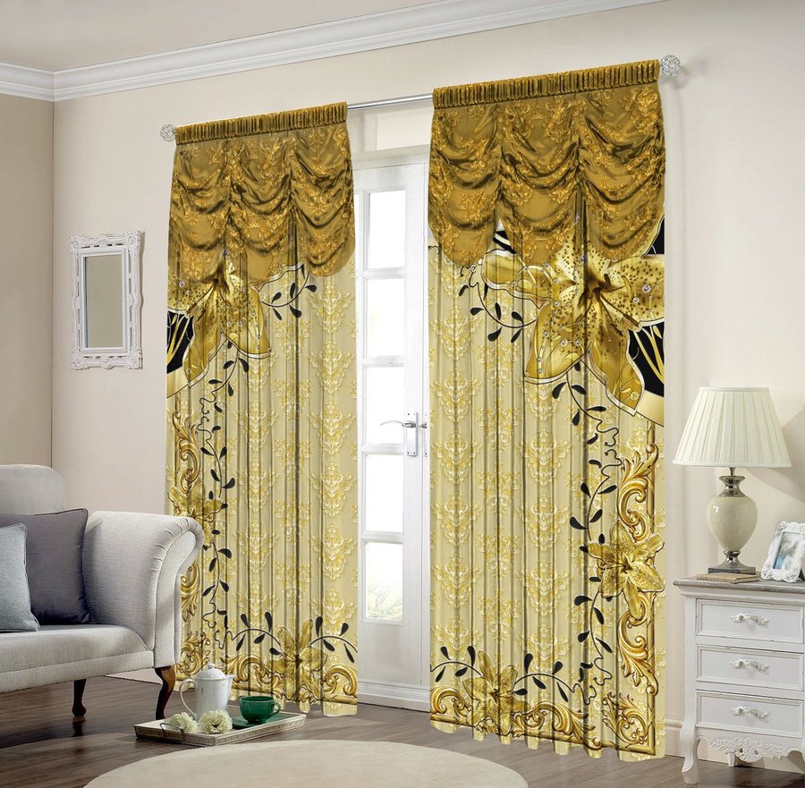 combination of curtains with tulle