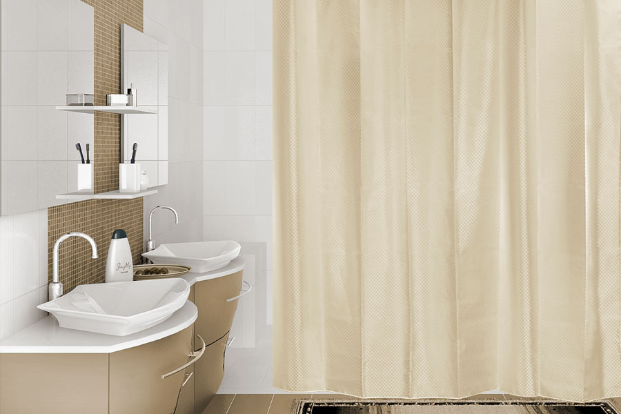 fabric curtain for bathroom decor