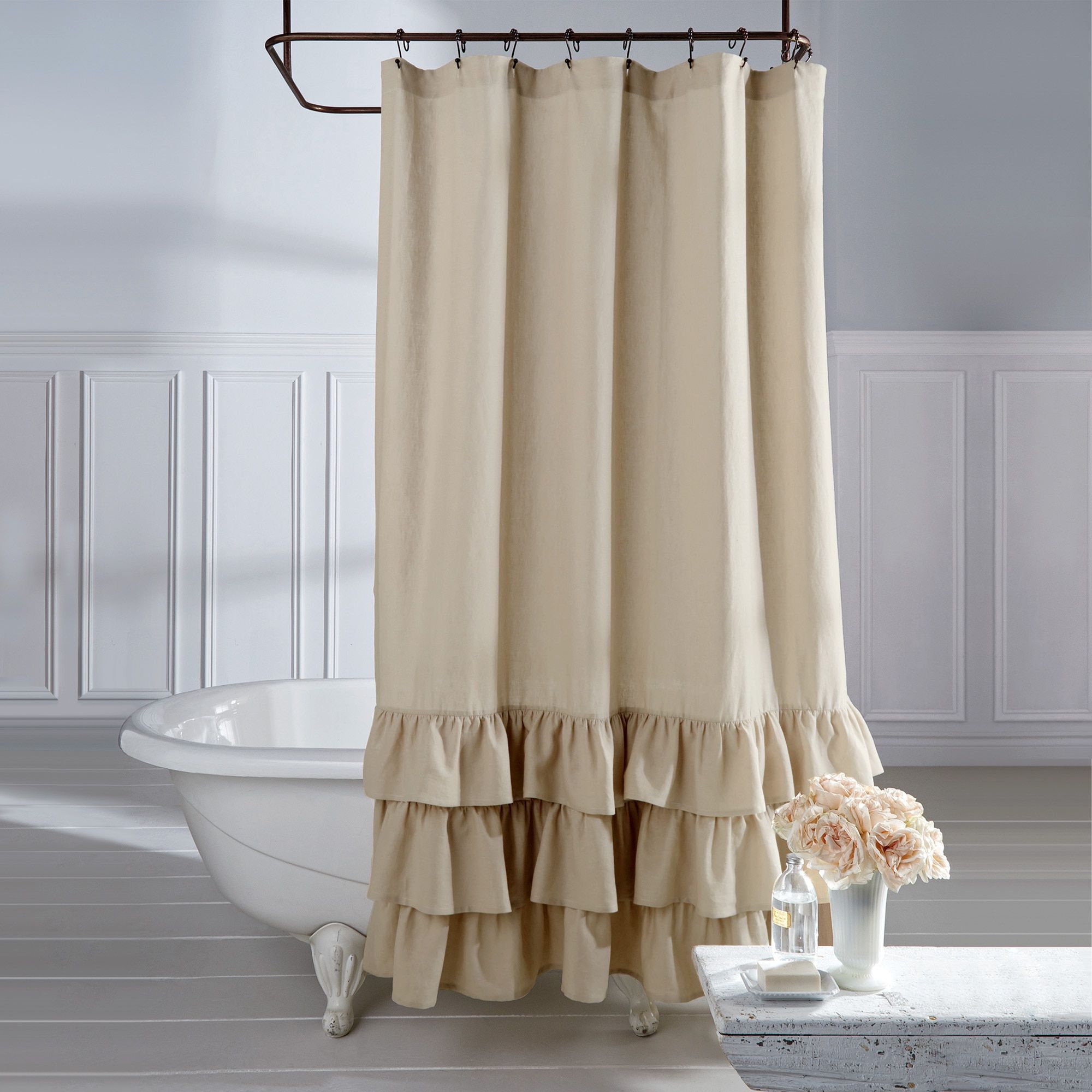 fabric curtain for bathroom design ideas