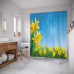 fabric curtain for bathroom photo