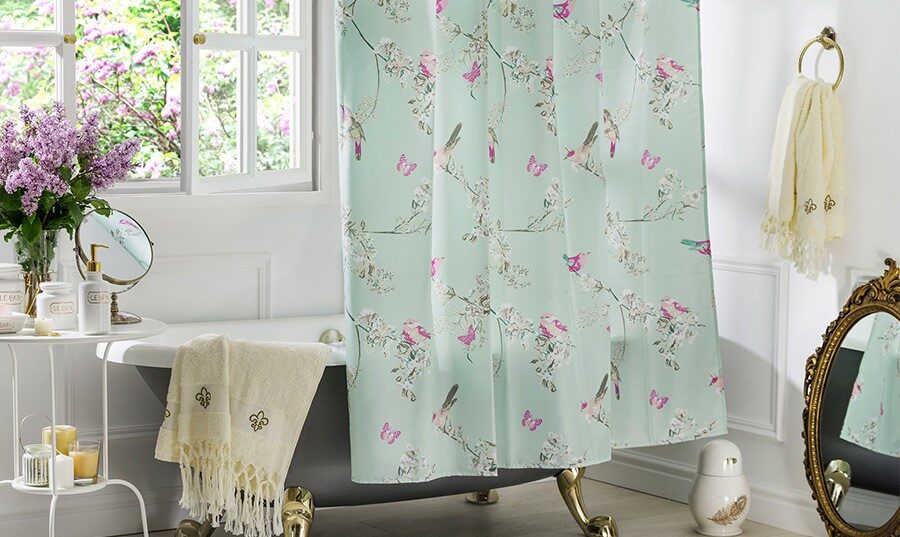 fabric curtain for bathroom photo design