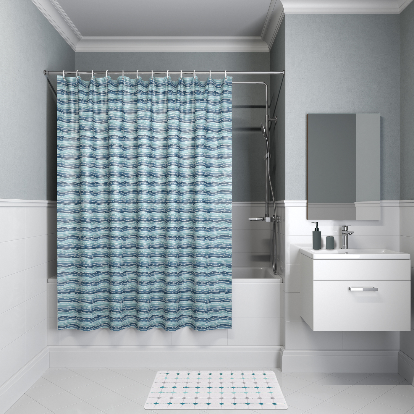 fabric curtain for bathroom photo ideas