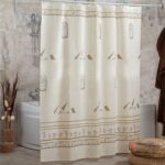 fabric curtain for bathroom photo decoration